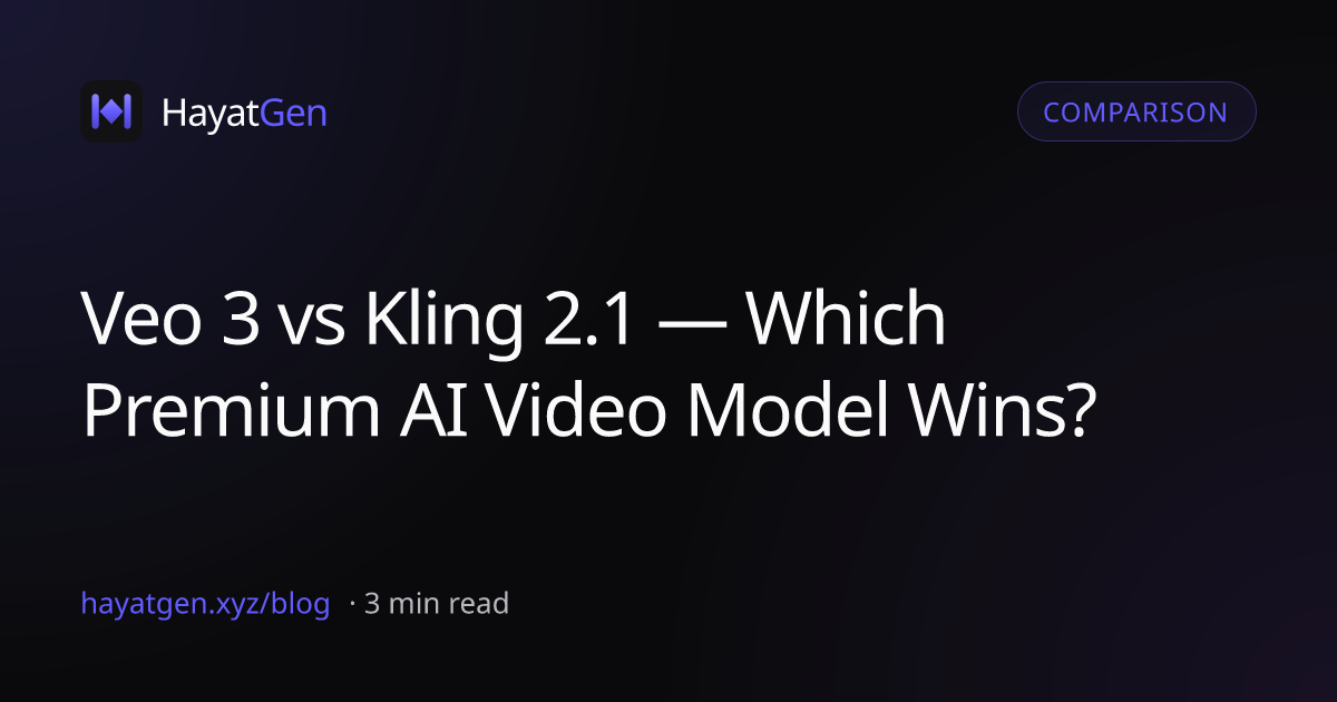 Veo 3 vs Kling 2.1 — Premium AI Video Comparison (2026)